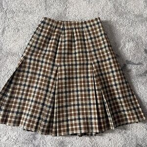 Pendleton Brown Plaid A-Line Skirt